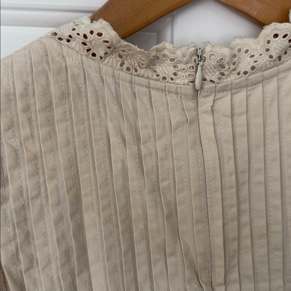 Sea New York Dress in Cream with Lace Eyelet Flutter sleeves & Lace Eyelet Hem - Picture 10 of 10